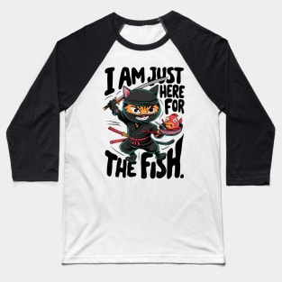 "Ninja Whiskers: The Stealthy Sushi Quest" Baseball T-Shirt